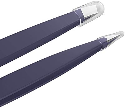 Tweezers-Stainless Steel Professional/Precision Tweezers 2-Piece Slant and Pointed tips for Expert Eyebrow Shaping and Facial Hair Removal (purple)