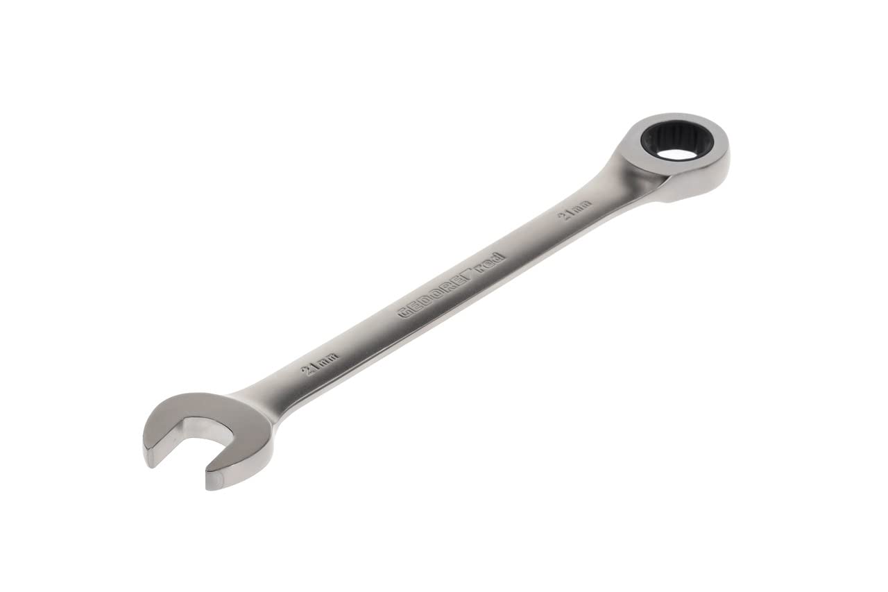 Gedore Red Silver Combination Ratchet Spanner, With Ratchet, Af 21 Mm, Flat, Bi-Hex, Spanner, R07100210