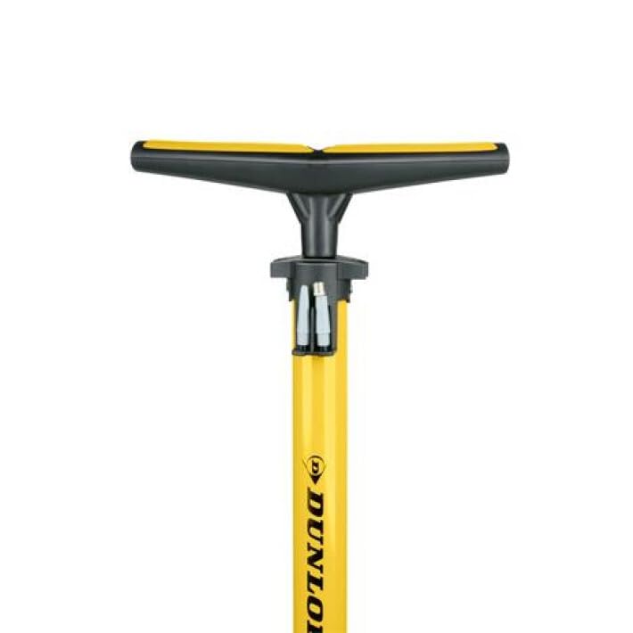 Dunlop Pompka rowerowa – pompka rowerowa do wentyli Dunlop, Schradera i francuskiego – stojąca pompka powietrza w zestawie z adapterem do zabawek wodnych i piłek – opony do skuterów i samochodów