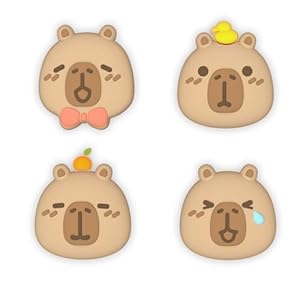 PlayVital Thumb Grips for Nintendo Switch 2 | Kawaii Silicone Joystick Caps (4-Pack) – Cute Accessories Animal Design Thumbstick Covers for Joycon 2 – Capybara Moods