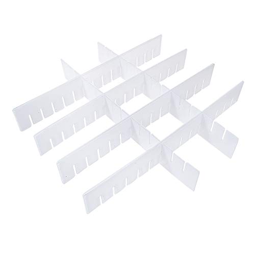 Saim 36 Pcs Adjustable Drawer Grid Plastic DIY Home Divider Drawer Dividers Practical White Storage Organizer
