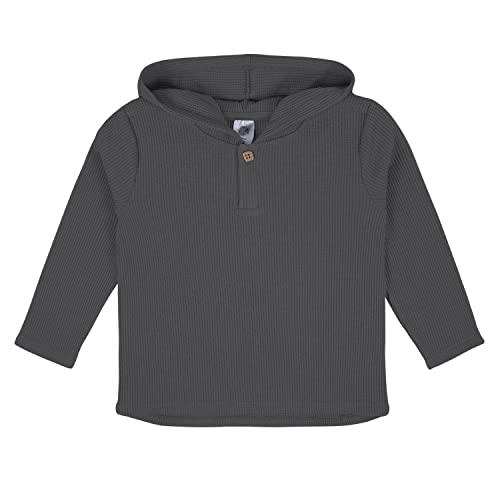 Gerber Baby Boys Toddler 2-Piece Waffle Hooded Top & Jogger Set, Grey, 18 Months - image 2