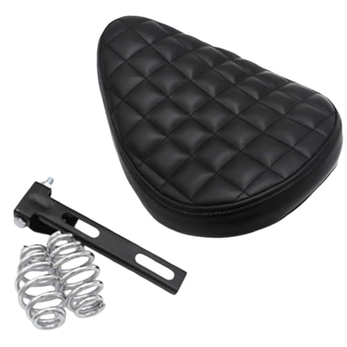 Asiento de cuero para motocicleta negro ideal para rutas en Bobber 5