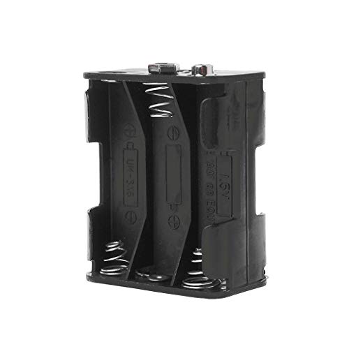 Custodia Portabatteria,Supporto Batteria Doppio Lato 6x1.5V AA Buckle Box Case Cell FAI DA TE Clip Contenitore Primavera Nero
