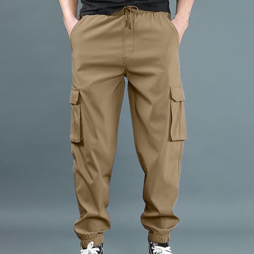 Pantalon cargo léger homme pantalon ample décontracté en polyester léger