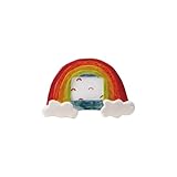 Creative Co-Op Handmade Stoneware Rainbow Shaped Photo Frame, Multicolor