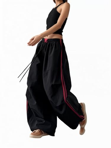CUTEGAL Y2k Parachute Pants Vintage Drawstring Elastic Waist Pant Oversized Summer Streetwear Unisex3