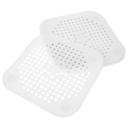 Ciieeo Filtro de Drenaje para Fregadero y Ducha, 4 Unidades de Cubiertas de Silicona Duraderas Diseño Cuadrado para Evitar Obstrucciones en Baños y Cocinas
