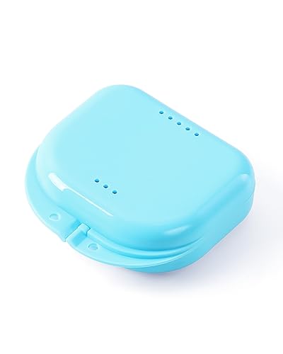 JMU Retainer Case with Vent Holes Mouth Guard Case Dental Storage Container (Teal)