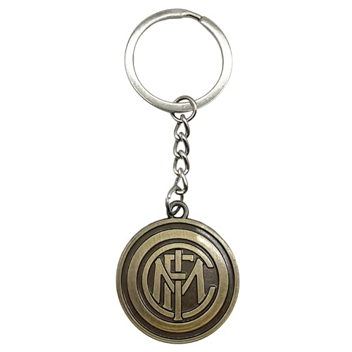 AUTOZOCO Llavero metálico Inter de Milán Club Futbol, edición de aficionado, emblema del Inter de Milán, equipo nerazzurri, Metálico, Color dorado