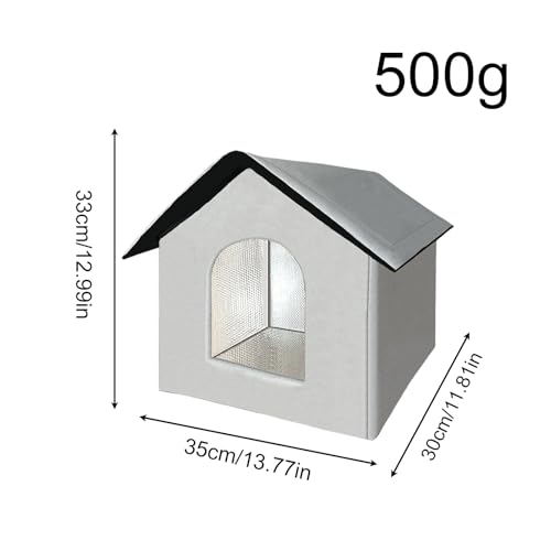 Casa de gatos impermeable para invierno y cama de mascotas exterior 7