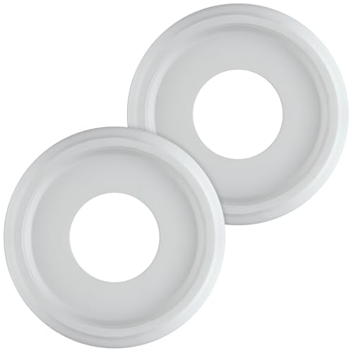 Fardtry 2 Pcs Molded PU Ceiling Medallions, Round White Ceiling Ring Covers for Light Fixtures and Ceiling Fans, 10