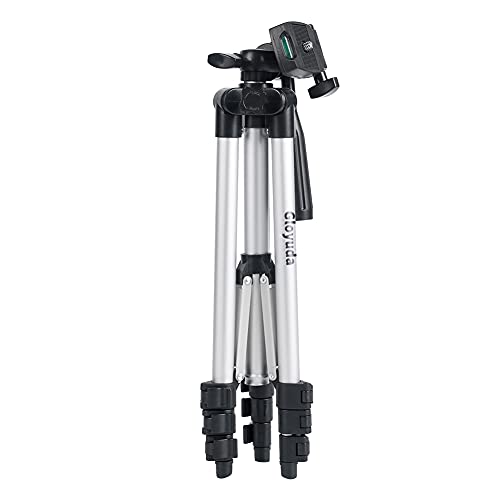 Gloyuda Camera Tripod Aluminum Selfie Stand Photography Light Stand Universal Phone Tripod Free Mobile Phone Holder 1/4 Screw Head Adjustable to 40 inches /103cm (White)