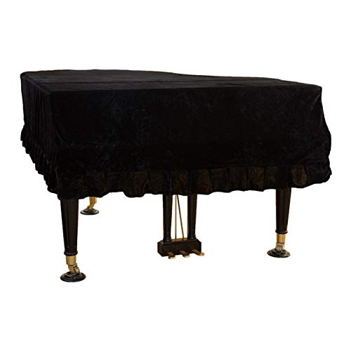 CALIDAKA Grand Piano Cover,Full Pleuche Piano Cover, Universal Decorative Piano Cover,Gold Velvet Soft Bordered Dustproof Cover Cloth Decorative Protective Piano Cover Washable