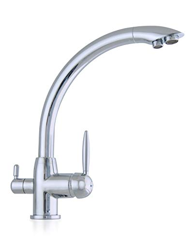 Robinet 3 voies avec mitigeur courbé en laiton massif. Marque : Filtriacquashop Cover