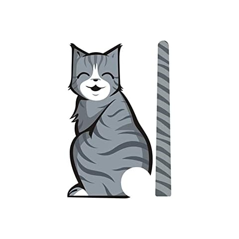 Cute Cat Cartoon Stickers,Rear Window & Wiper Decals Moving Tail Stickers PET Decorative Stickers Car Styling Window Wiper Decals Tags For Motorcycle Truck Laptop Wall Kitchen Office Cover