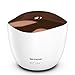 SHARP DF-A1E-W Ultrasonic Aroma Diffuser (200ml), Ultraschall-Vernebler für ätherische Öle mit Kerzen-Effekt, weiß/rosé-Gold