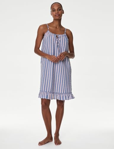 Image of Marks & Spencer Women's Cotton T37 /5121C Above The Knee Night Shirt