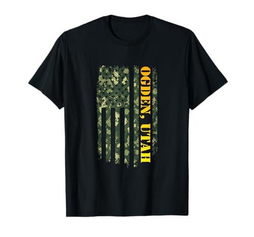Ogden Utah Camouflage Usa Flag Camiseta