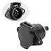 MECMO 7-Pin Round Vehicle-Side Female-End Socket Replacement SAE J560 Style, Durable Glass-Filled Nylon Housing 7-Way Round Electrical Connector, Semi Truck Trailer Wiring Harness Car End - Black