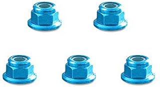 Integy RC Model SQ-SGE-14FTB Square R/C 4mm Aluminum Lock Nuts, Flanged (Light Blue) 5 pcs.