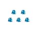 Integy RC Model SQ-SGE-14FTB Square R/C 4mm Aluminum Lock Nuts, Flanged (Light Blue) 5 pcs.