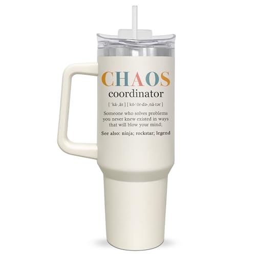 TEEZWONDER Funny Coworker Boss Gifts for Women - Insulated 40 Oz Tumbler With Handle - Mothers Day Birthday Appreciation Thank You Gifts for Women Coworkers Friends