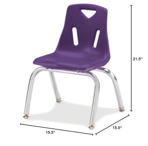 Image of Berries Jonti-Craft 8140JC1004 Stacking Chair with Chrome-Plated Legs, 10 inch Height, Purple