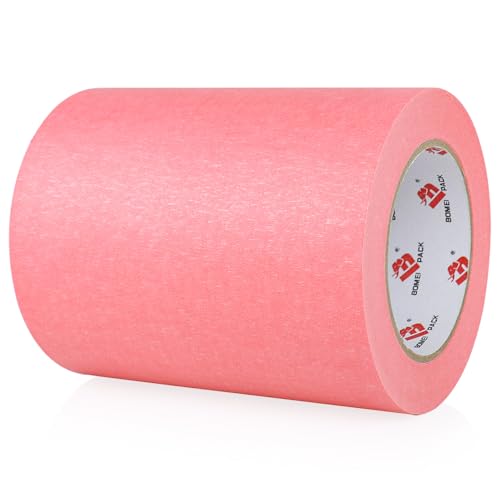 Image of BOMEI PACK 6'' Wide Painters Tape, Pink Painting Tape 60 Yards, 3D Printing Tape, Wide Masking Tape for Painting, Craft Art, Label, Packing, Office, School, Home (6'' x 60 Yards)