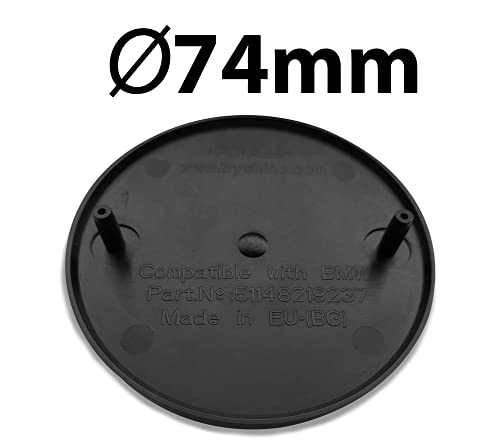 Image of Biomar Labs Rear Trunk Tuning Badge 74mm Compatible with BMW Emblem Bonnet Boot 51148219237 Black Silver EZ 31