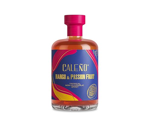 Caleño Mango & Passionfruit Tropical Alcohol Free Rum 50cl | Perfect with Soda or Lemonade | Tropical Flavoured Rum Alternative | Sugar Free Gluten Free and Vegan Friendly