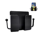 BlingKingdom Self-Adhesive Wall Mount Phone Stand with Hooks for Smartphones - Charging Holder for iPhone and Android (Black)