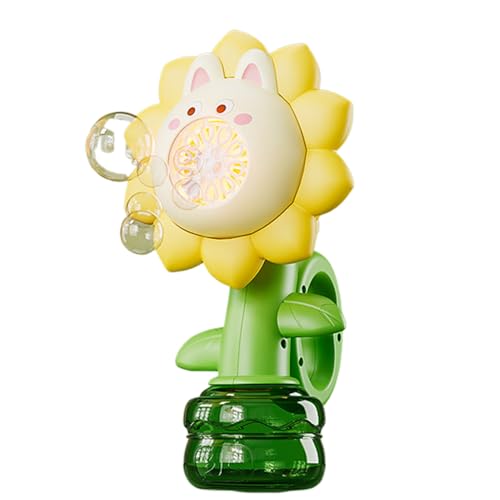 Machine à bulles automatique rechargeable avec lumières colorées et tête oscillante pour enfant
