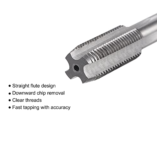 Uxcell A21061800UX0731 Thread Milling Threading Tap 1/2"-20 Unf, Left Hand Machine Hss (High Speed Steel) 6542 Uncoated 4 Straight Flutes 2B Tolerance Grade thumb #2