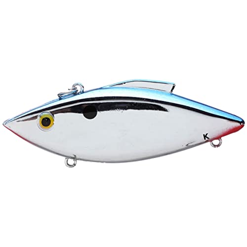 BILL LEWIS Lifelike Knock-N-Trap 3/4 OZ. Lipless Crankbait Fishing Wobble Lure with Mustad Triple Grip Hooks, CHROME BLUE BACK - image 1