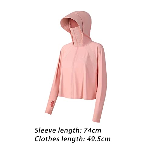 Sudadera con capucha para senderismo de mujer que incluye bufanda integrada y protección UV 3