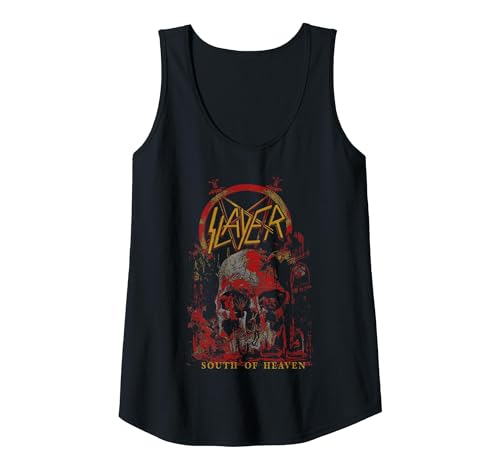Slayer South of Heaven Three Color Tank Top, Women, Black, Small