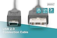 DIGITUS USB 2.0 Kabel – 1,8 m – USB A zu Mini B (5 Pin) – 480 Mbit/s – Ansicht 4
