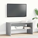 CIOURSTO Fernsehständer, Technischer Holzlager mit Ausreichend Platz, Fernsehgerät, Massivholzkomposit -Arbeitsplatten für Wohnzimmer oder Schlafzimmer (Graue Sonoma #16)