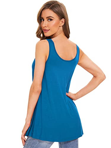 Image of Air Curvey Tank Tops for Women Build in Bra Casual Flowy Tank Pleated Loose Fit S-XXXXL