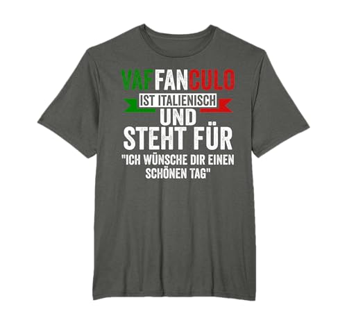 Italiener Vaffanculo Italia Italienisch Italien T-Shirt - Schwarz, S - Klassische Passform, Halbarm, Rundhals-Ausschnitt, T-Shirt, Herren, Italienische Flagge, Rom