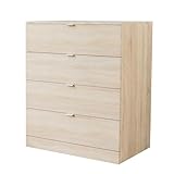 Nera 4 Drawer Chest of Drawers Wood Dresser Drawers for Bedroom Furniture Storage Unit (Sonoma Oak)