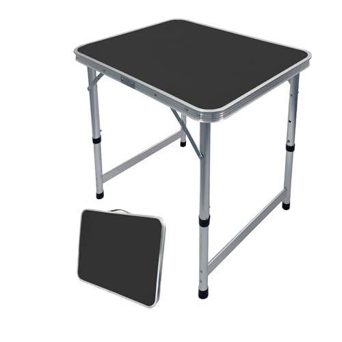 HYMnature Small Folding Table 2ft Lightweight Camping Table Height Adjustable Portable Table Easy Set Up Beach Tables Collapsible Compact Folding Tables for Indoor Outdoor Picnic Party Hiking BBQ