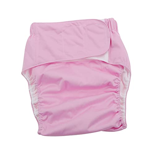 chiwanji Pañal para adultos, reutilizable, a prueba de fugas, cómodo, talla única, agrandado, protección, absorción de humedad para adultos mayores, Rosado