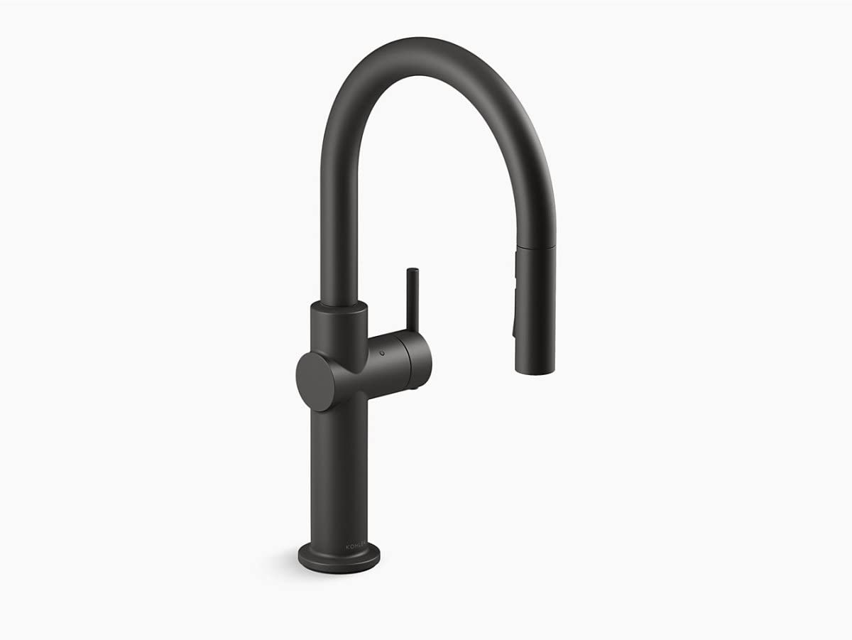 22974-WB-BL Crue Touchless and Voice Activated Kitchen Sink Faucet with Pull Down Sprayer, Motion Sensor, Hands Free Faucet, Matte Black