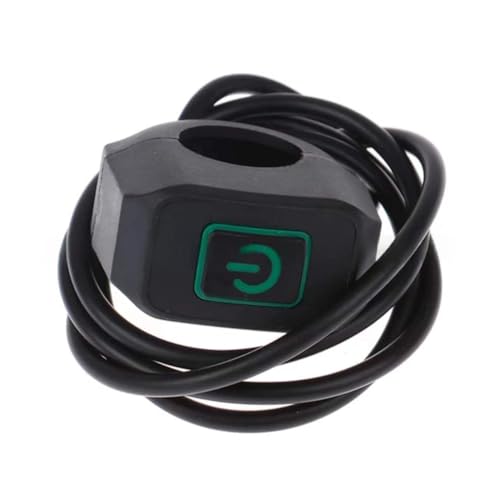 Image of Cloudzy 22mm Motorcycle Handlebar 1 Way Switch,Motorbike ATV Light Switch Control Button Waterproof Universal for Headlight (Green)