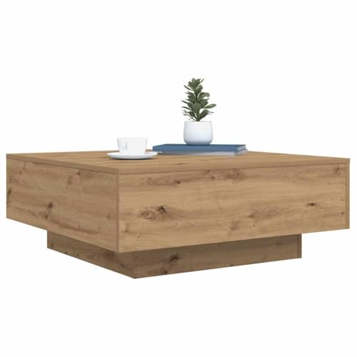 vidaXL Table Basse Chêne Artisanal 80 x 80 x 31 cm Bois d'ingénierie, Table Basse Moderne, Salon...