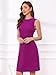 Allegra K Women's Work Dress Round Neck Solid Color Sleeveless A-Line Casual Office Dresses Medium Fuchsia