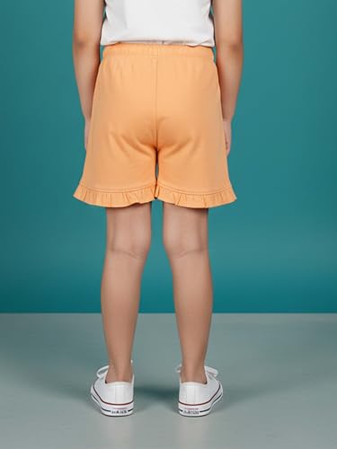 Image of KiddoPanti Girls 100% Cotton Bottom Hem Frill Hot Shorts