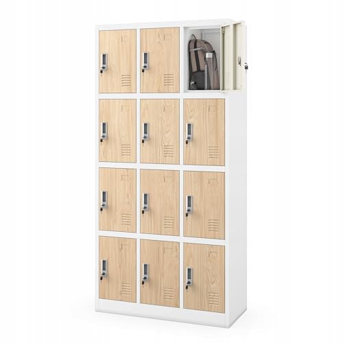 Jan Nowak Umkleideschrank Personalschrank Metall, 12 Fächer, abschließbar